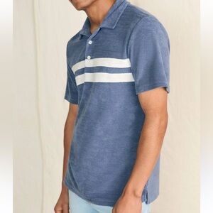 Faherty Blue and White Polo Shirt